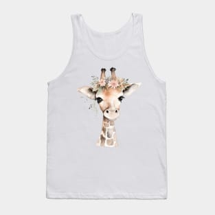 Watercolor baby giraffe Tank Top